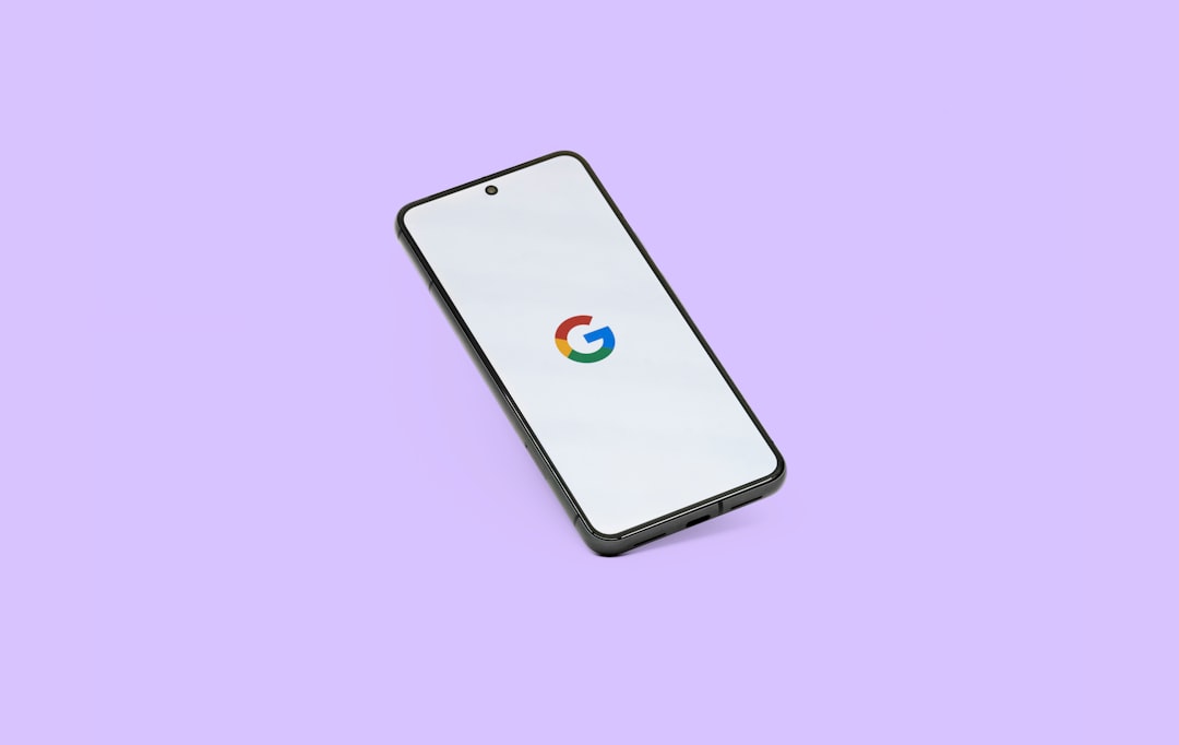a smartphone with the google logo on it
