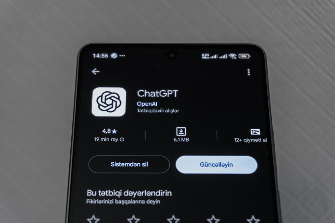 Smartphone screen displaying chatgpt app details.