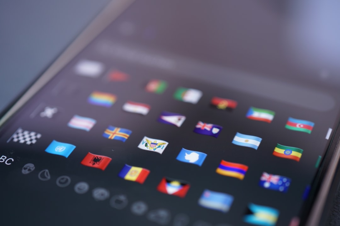 Flags appear on a smartphone's keyboard.